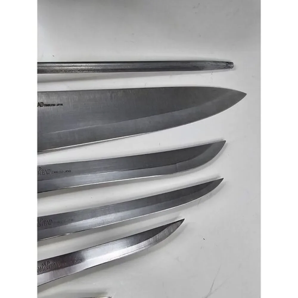Vintage Old Homestead 7-Piece‎ Block Kitchen Steak Knife Country Bakery 80s 70s
